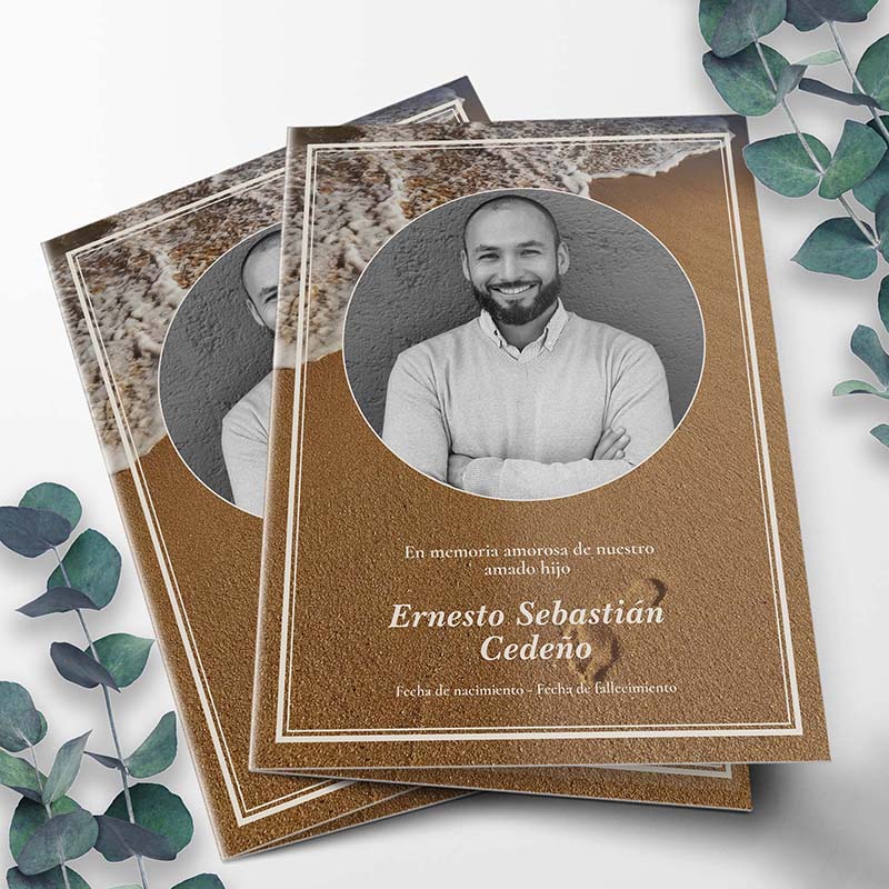Footprints Spanish Folding In Loving Memory Cards ⋆ Funeral Program