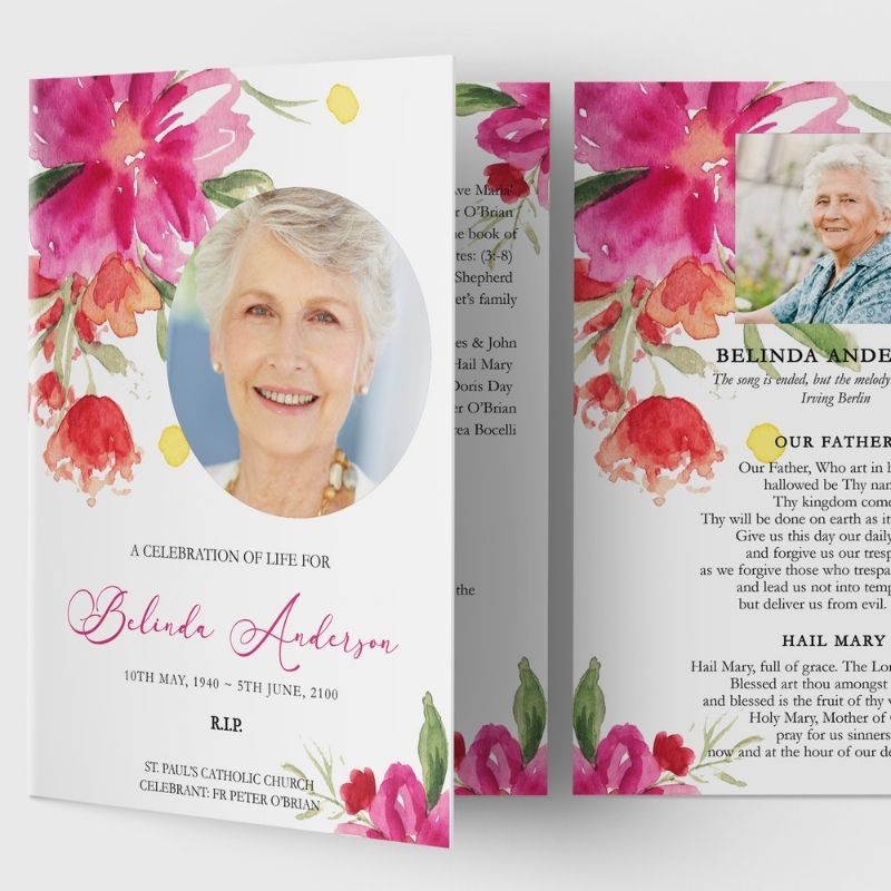 Beautiful Life Folding Funeral Program Template 4