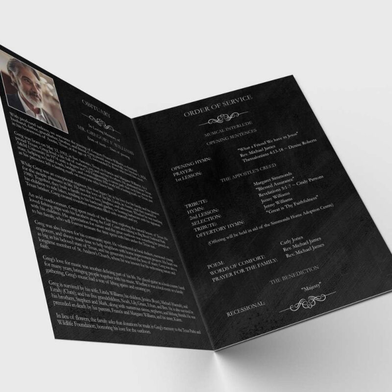 Night Sky Funeral Program Template