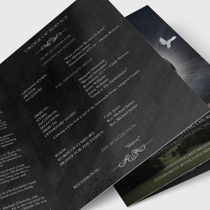 Night Sky Funeral Program Template