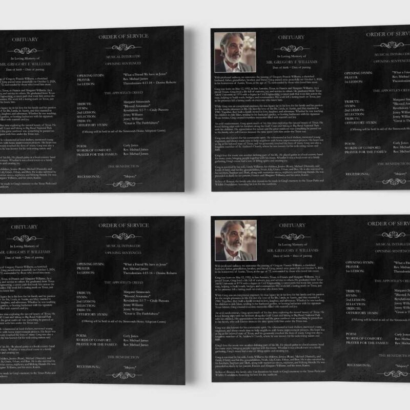 Night Sky Funeral Program Template