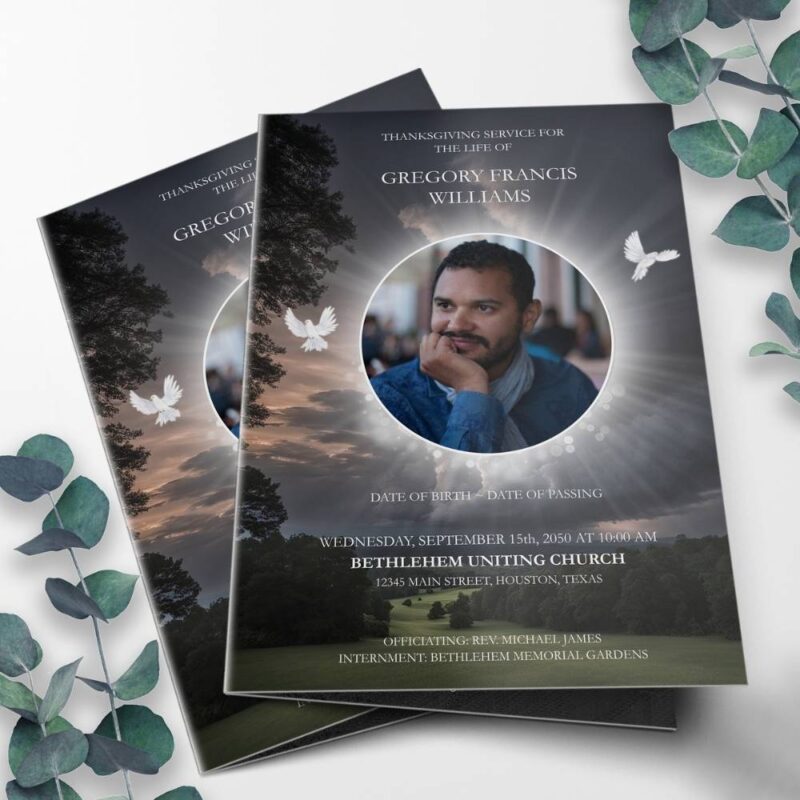 Night Sky Funeral Program Template