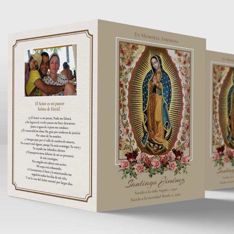 Our Lady of Guadalupe 2 Funeral Program Template Folding