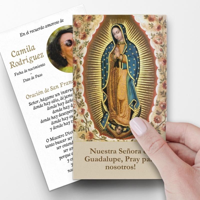 Our Lady of Guadalupe Spanish Prayer Card Template 1