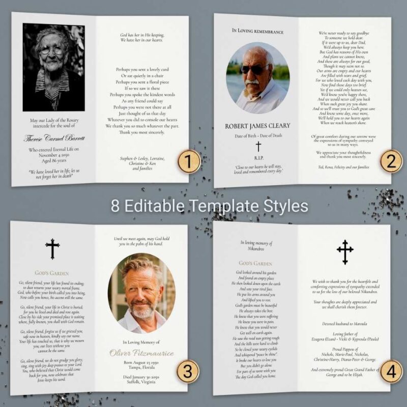 funeral prayer cards