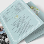 Moonlight Blue Spanish Folding Funeral Program Template