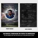 Night Sky 5x7 Funeral Program Template