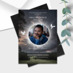 Night Sky 5x7 Funeral Program Template