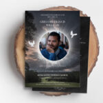 Night Sky 5x7 Funeral Program Template